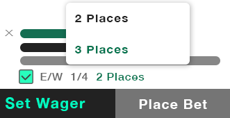 Bet slip showing Each Way Extra